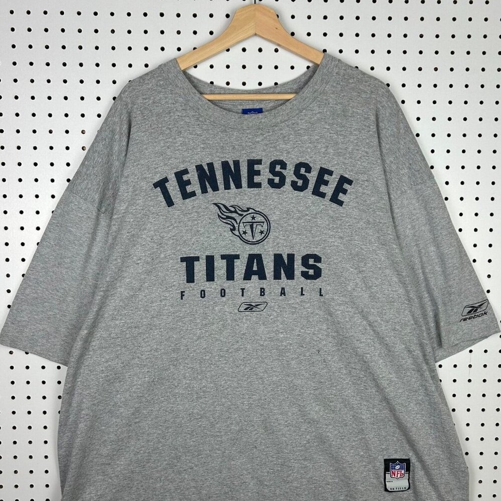 Vintage Tennessee‎ Titans T Shirt Size XXL 2XL Reebok Gray Football Comfy Baggy
